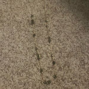 NWOT Kate spade long black and gold geometric shapes necklace